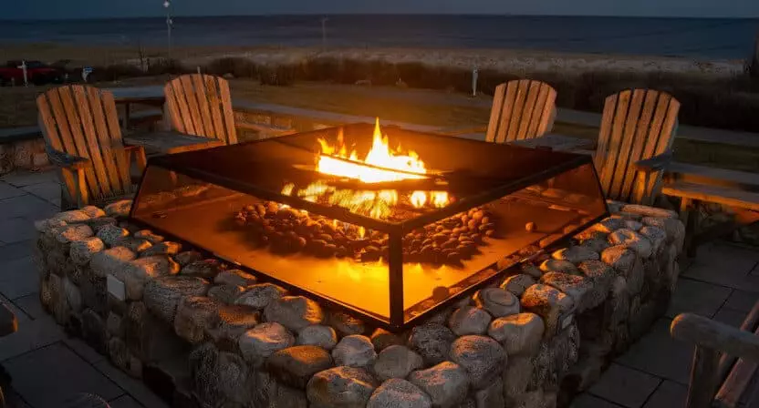 custom masonry fire pit